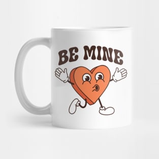 Hearts Happy Face Retro Groovy Valentines Day Mug